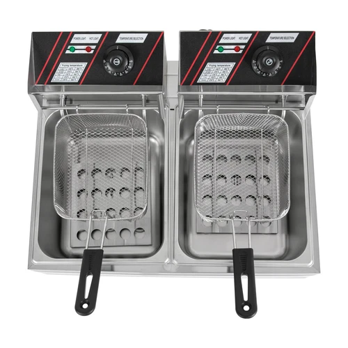12L Gastro Friteuse Edelstahl Elektro Fritöse Doppel Fritoese mit Frittier 5000W - Bild 22 von 24