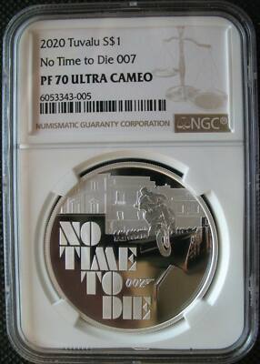 2020Tuvalu $1 James Bond 007 銀貨 MS70 042 2020 TUVALU $1 DOLLAR 9999 PURE SILVER 1 Oz. COIN - JAMES