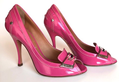Casadei Heels, Elegant, Patent Pink Leather. Brand New. Open toe size 8.5. - Picture 8 of 8