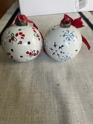 Vintage, Ceramic, Light Up, Color Changing, Christmas Ornaments Lot Of 2