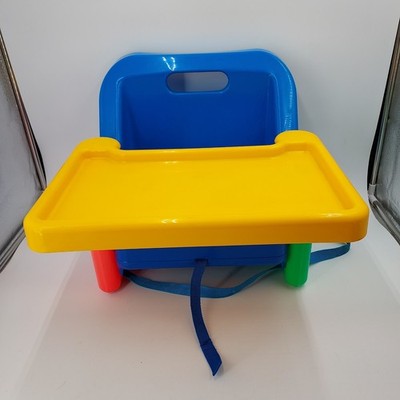 Vtg Safety 1st First Fold-Up Booster Seat Chair On The Go Space Saver Yellow Red