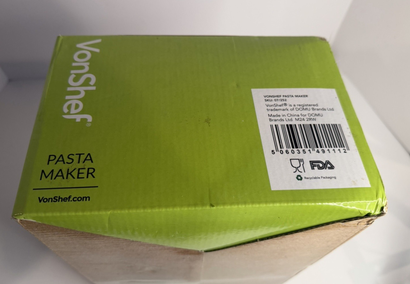 Vonshef Pasta Maker 07/252 With Attachments Open Box