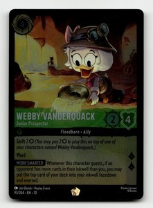 Disney Lorcana Webby Vanderquack - Junior Prospector 93/204 Cold Foil - The First Chapter