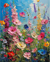 Fountor Blumen Malen Nach Zahlen Erwachsene- 40X50 Cm, Stressabbau Geschenk