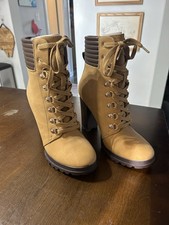 Women  s High Heel Lace Up Ankle Boots Casual Outdoor Combat Style Cool Shoes