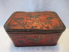 Antique Metal Union Leader Cut Plug Smoke And Chew Tobacco Tin Empty Vintage