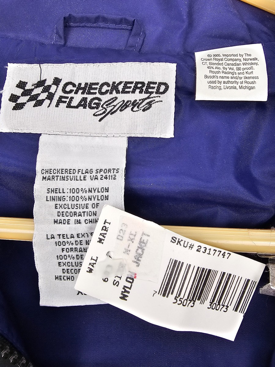 NASCAR #97 Kurt Busch Crown Royal Jacket Lined Windbreaker Size XL