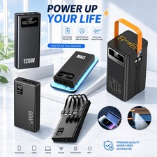 120W 70000mAh Portable Charger Power Bank Fast Charging External Battery Pack