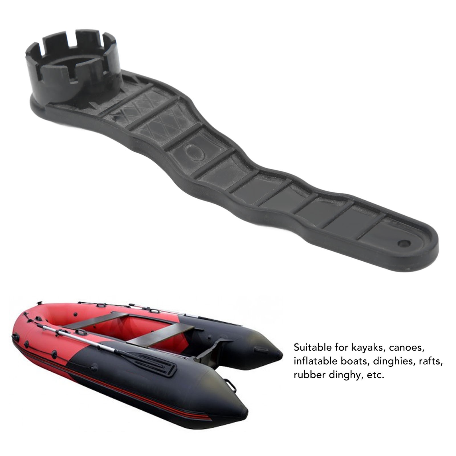 ⁺8 Groove Air Valve Wrench Black PVC Spanner For Inflatable Boat Canoes