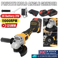 125mm Cordless Angle Grinder Brushless Power Motor Metal Grinder With 2Batteries