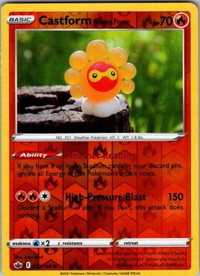 Castform Sunny Form Reverse Holo Common SWSH06: Chilling Reign 022/198 LP-NM