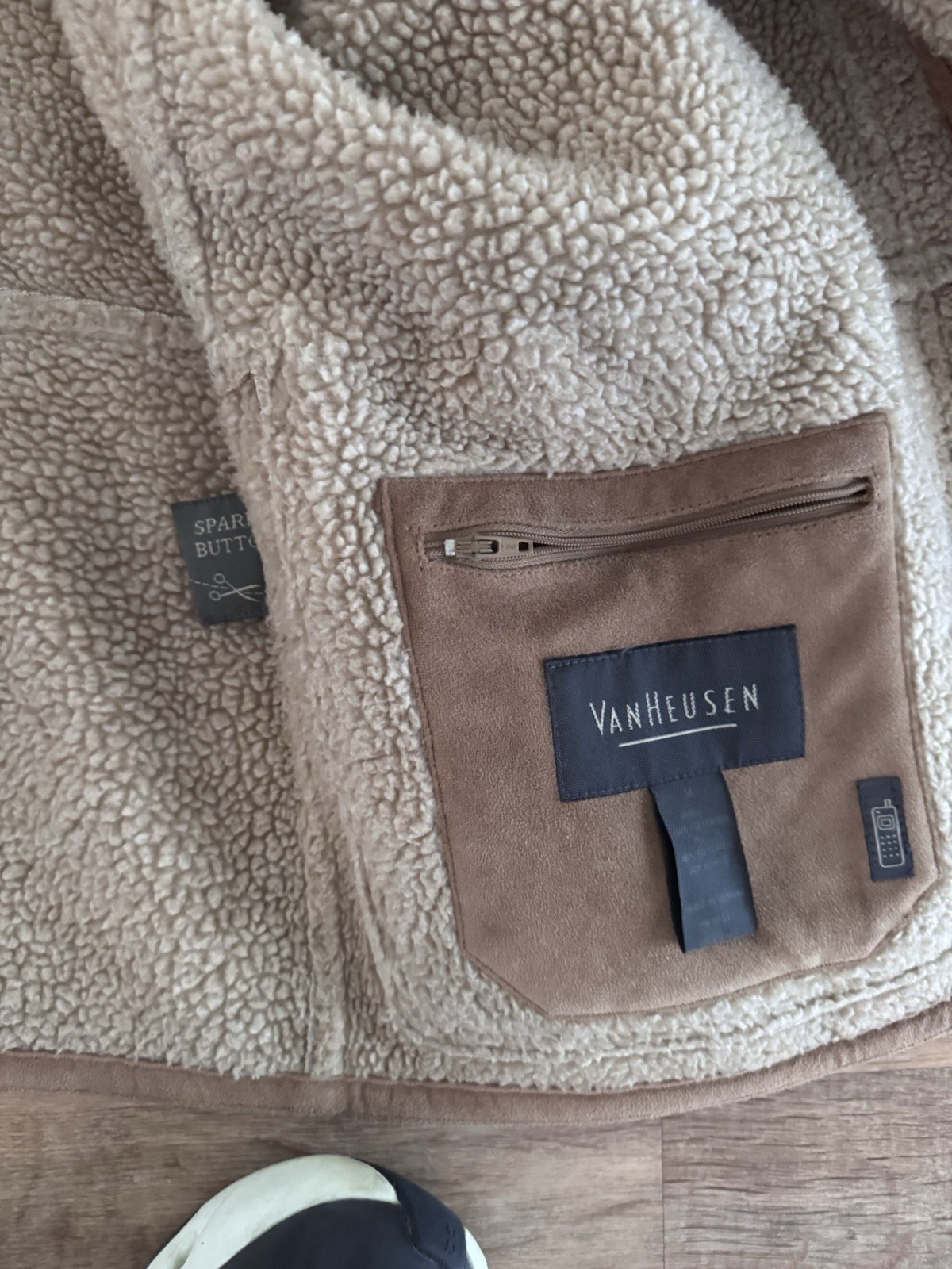 Faux Suede Jacket Medium Shearling Lined Blazer C… - image 2