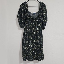 Old Navy Puff Sleeve Smocked Floral Print Mini  Dress Size 3X Cottage Country