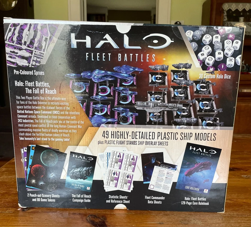 Halo Fleet Battles The Fall Of Reach 2 Player Battle Box Tabletop Game - Image 2 of 4