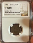 1909-S Indian Head Penny NGC VF25