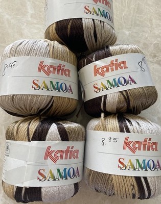 Lot of 5, Katia SAMOA Yarn, Polyester/Cotton/Acrylic, 50g/95m, col#7607,