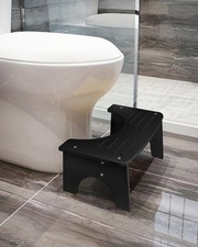 Bamboo Toilet Stool 7" Toilet Stool Squat Adult Non-Slip Poop Stool Bathroom