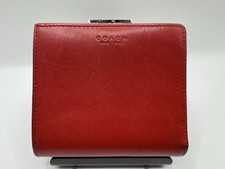 Vintage Red Leather Coach Wallet with Kisslock Change Purse