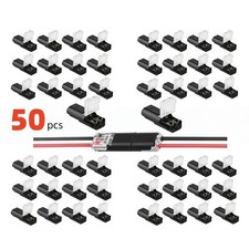 20/50 pcs Double-Wire Plug-in Connector 2 Pin Led Light Strip Connectors