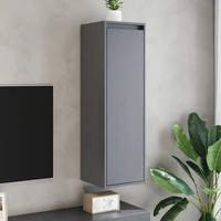 Wandschrank Kiefer Massivholz Grau 2Er Set 30X30X100 Cm