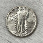 1917-D Standing Liberty 25c Quarter Denver 90% Silver Coin SLQ - Type 2
