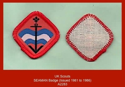 UK Scouts - SEAMAN Badge. Ausgestellt zwischen 1981 und 1986) ^