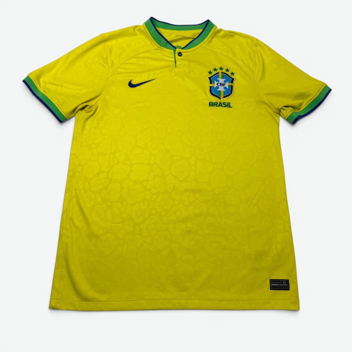 Brazil Soccer Jersey Mens Large Yellow Nike Dri-Fit Shirt CBF 20