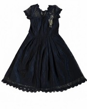 NWT Miusol Black Floral Lace Midi Dress XL Cocktail Party Fit & Flare Retro