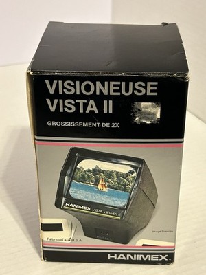 Hanimex Vista Viewer II Slide Viewer 2x Magnification Vintage w/ Box