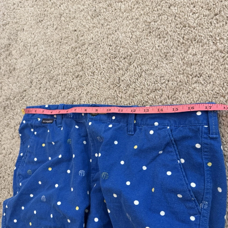 Женские шорты Columbia PFG Chino 12 цвет синий лен хлопковая смесь в горошек внутренний шов 7,5 - Изображение 4 из 4
