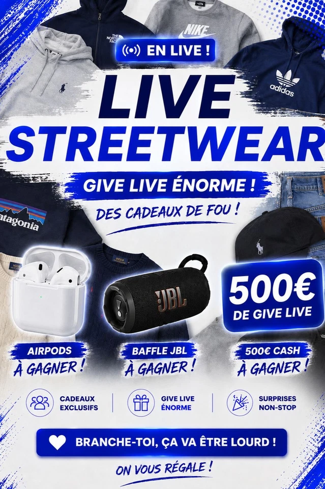 🔥 LE LIVE DE L'ANNÉE 🚨 500€ DE GIV 🎁 Que du Streetwear Premium : Ralph L