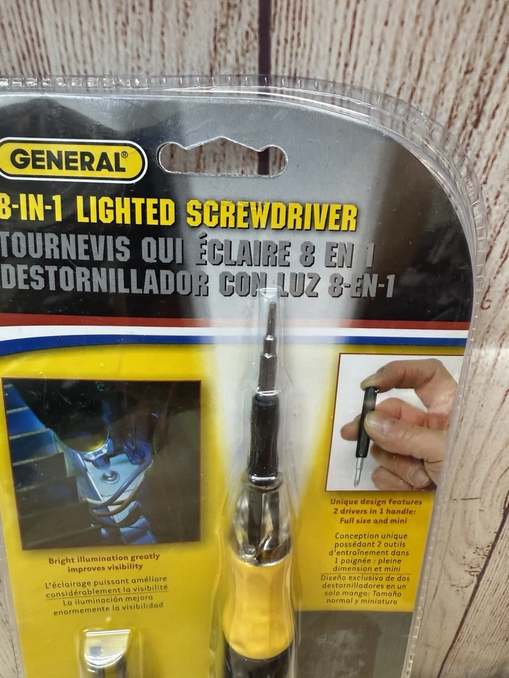 General Tools: 8-in-1 Lighted Precision Screwdriver With 3 Batteries NOS Sealed - Image 2 of 4