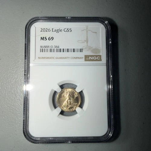 2026 Eagle G$5 NGC MS69 1/10th Oz Gold Coin