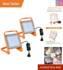 2-Pack 50W Super Bright LED Work Light - 8,000LM 500W Equivalent, Waterproof...