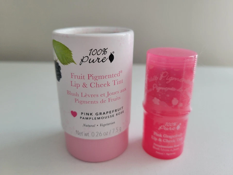 100% Pure Fruit Pigmented Lip & Cheek Tint PINK GRAPEFRUIT 7.5g/0.26 oz SEALED - Image 3 of 4