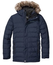 NEW Eddie Bauer Men&rsquo;s Boundary Pass 650 Down Parka Hooded Jacket Blue XXL