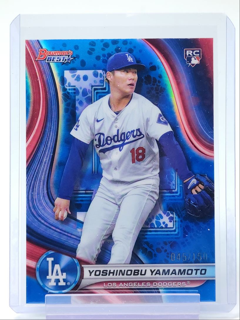 YOSHINOBU YAMAMOTO 2024 BOWMAN'S BEST ROOKIE BLUE REFRACTOR A RC /150 Q5014