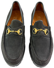 GUCCI Vintage Black Suede Horsebit Men's Loafers Made in Italy 9D - 9.5US