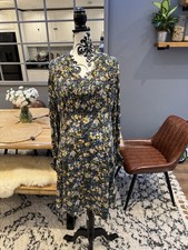 Arket Fluid Floral Dress Bohemian Summer Midi UK 10 Comfy Stylish