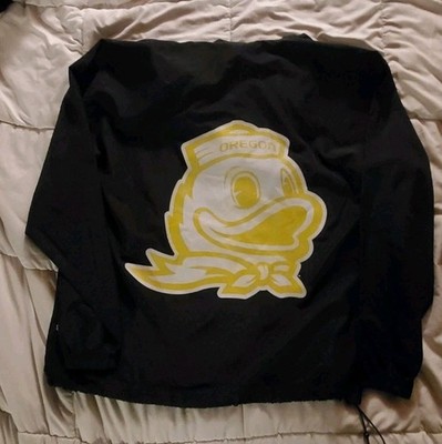 Champion Pullover Jacket Mens Large Gray Oregon ducks Windbreaker Hooded Logo