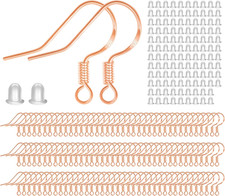925 Sterling Rose Gold Earring Hooks 120 PCS/60 Pairs Hypoallergenic Ear Wires F
