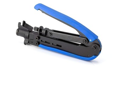 Coaxial Cable Crimper Compression Tool -Blue- RG6 RG11 RG59 F Connector Crimping
