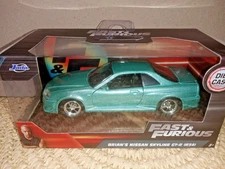Fast & Furious Brian's Nissan Skyline GT-R (R34) Light Blue Diecast 1:32 Scale