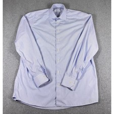 Eton Shirt Mens 17 43 Light Blue Contemporary Dress Button Front Made Europe