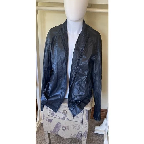 Vera Pelle Made in Italy Sheep Leather Moto Jacket IT 54 / US Large Black video thumbnail