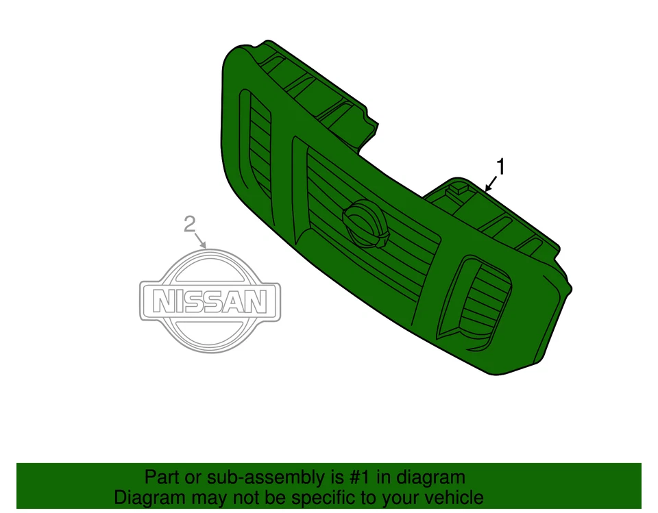 Rejilla delantera cromada genuina Nissan 62310-1PA0B Foto 2 de 2