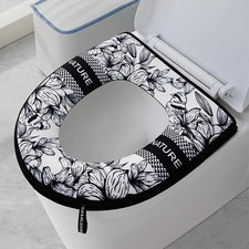 1Pcs Thickened Toilet Seat, Zipper Toilet Cover, Cartoon Universal Waterproof