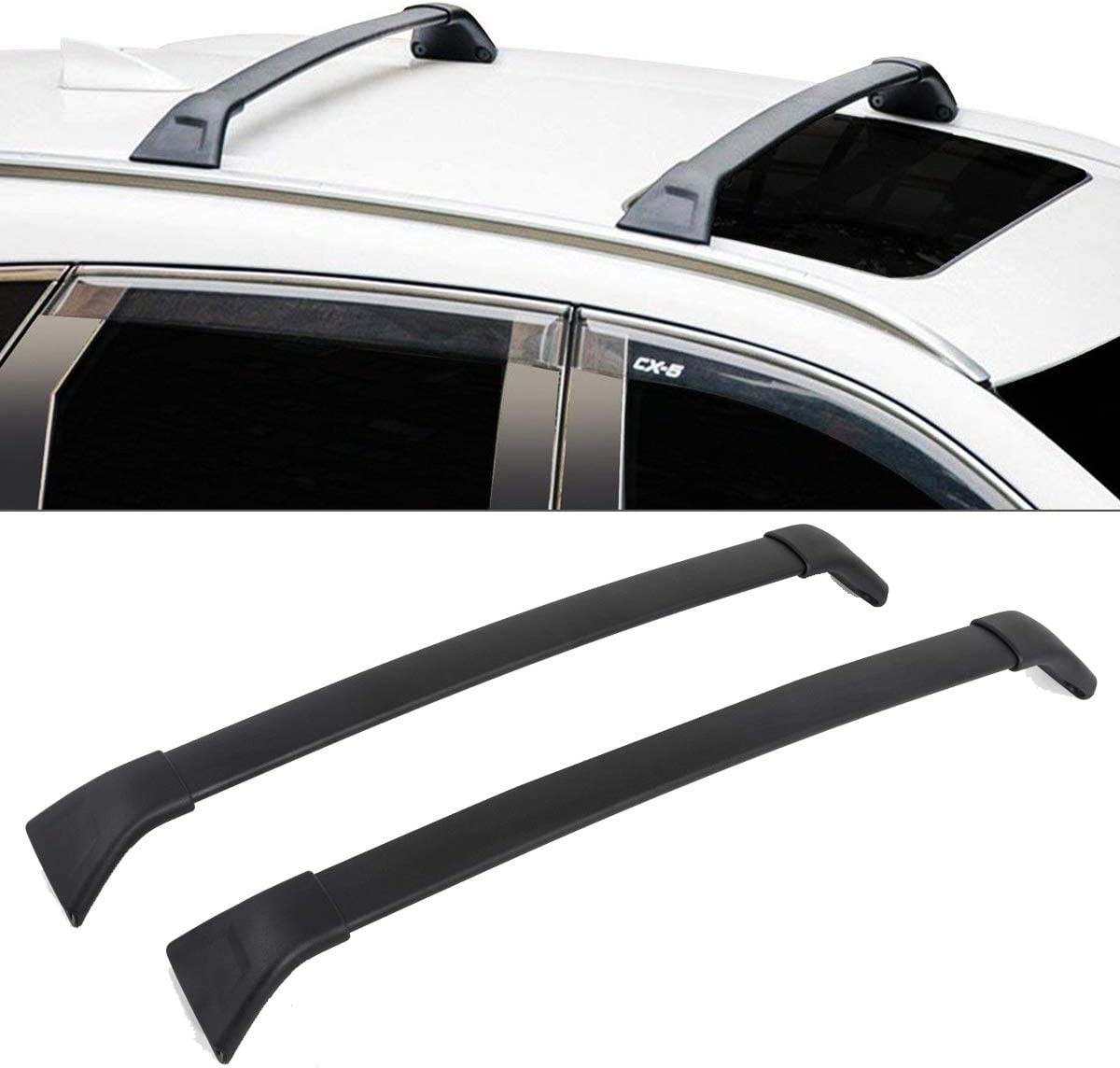 2Pcs Roof Racks Cross Bars Side Rail Cargo Carrier For Mazda CX-5
