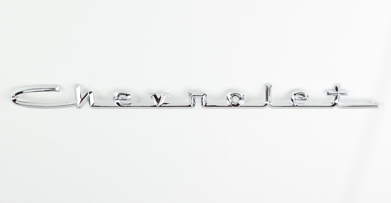 57 1957 Chevy Chevrolet Chrome Hood Script Emblem 6 Cylinder 15 Inch | eBay