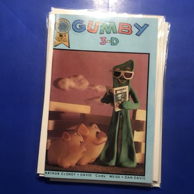 GUMBY 3-D #1 1ST PRINT Art Clokey BLACKTHORNE POKEY BLOCKHEADS COMIC 1986